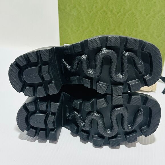 Gucci Horsebit Bootie 38/ US 8 Black Leather Platform Ankle Boots NIB $1,590 - Picture 14 of 16